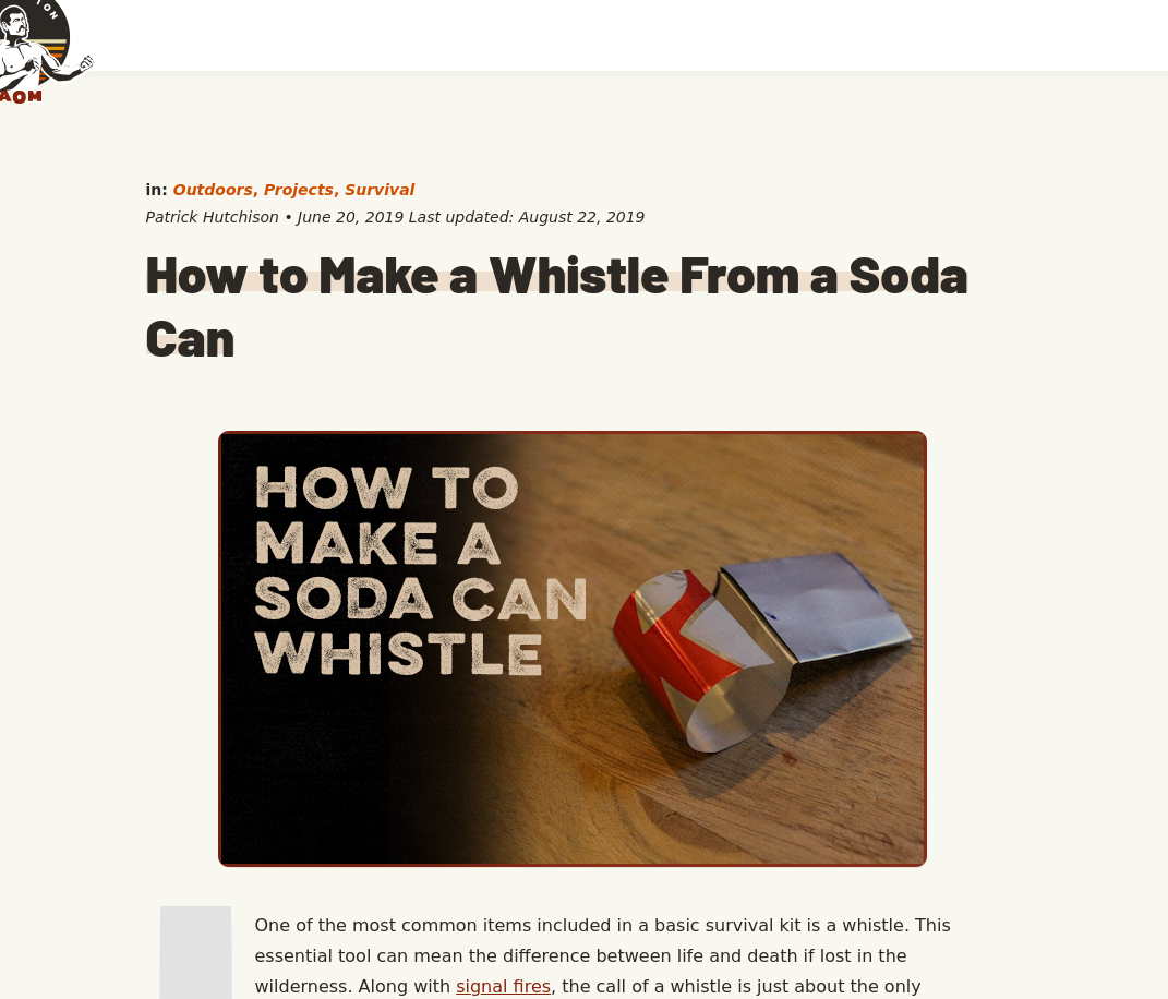 How to make a whistle from a soda can