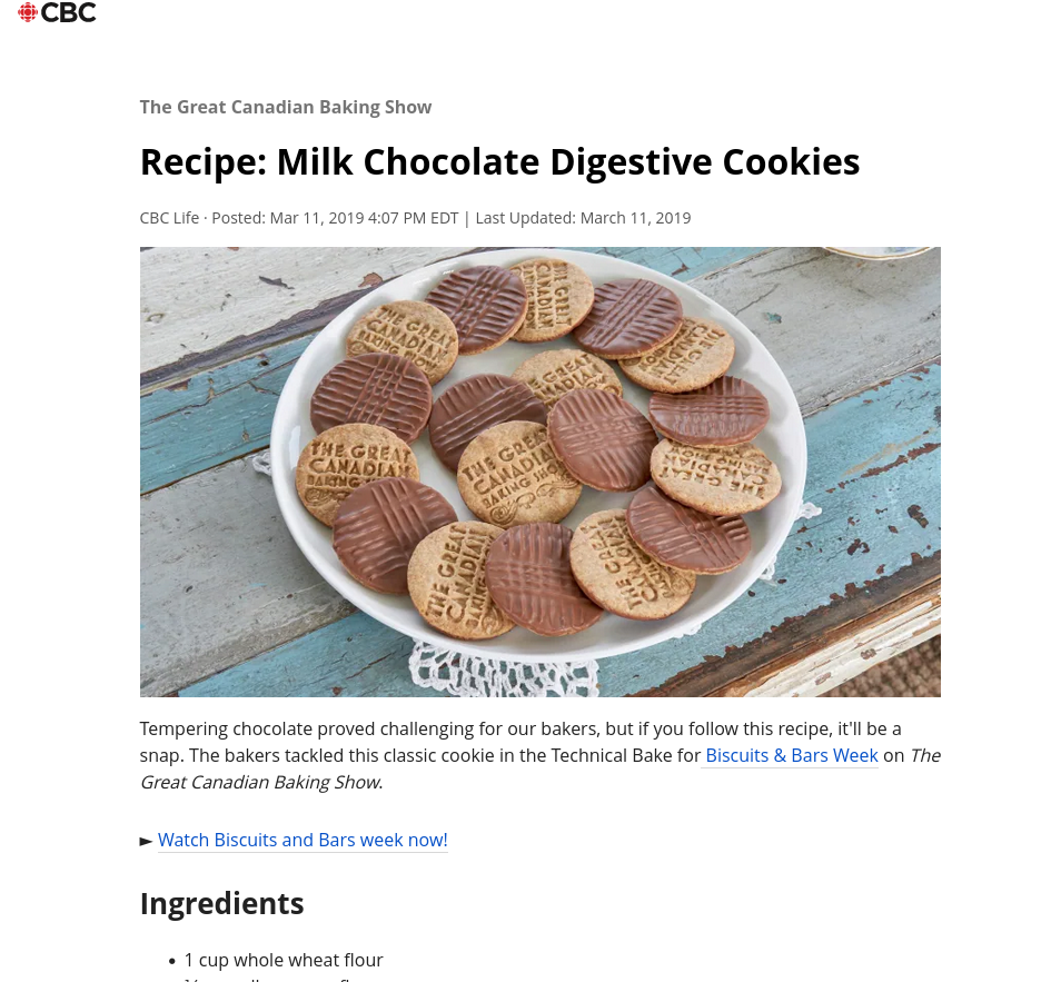 Milk Chocolate Digestive Cookies