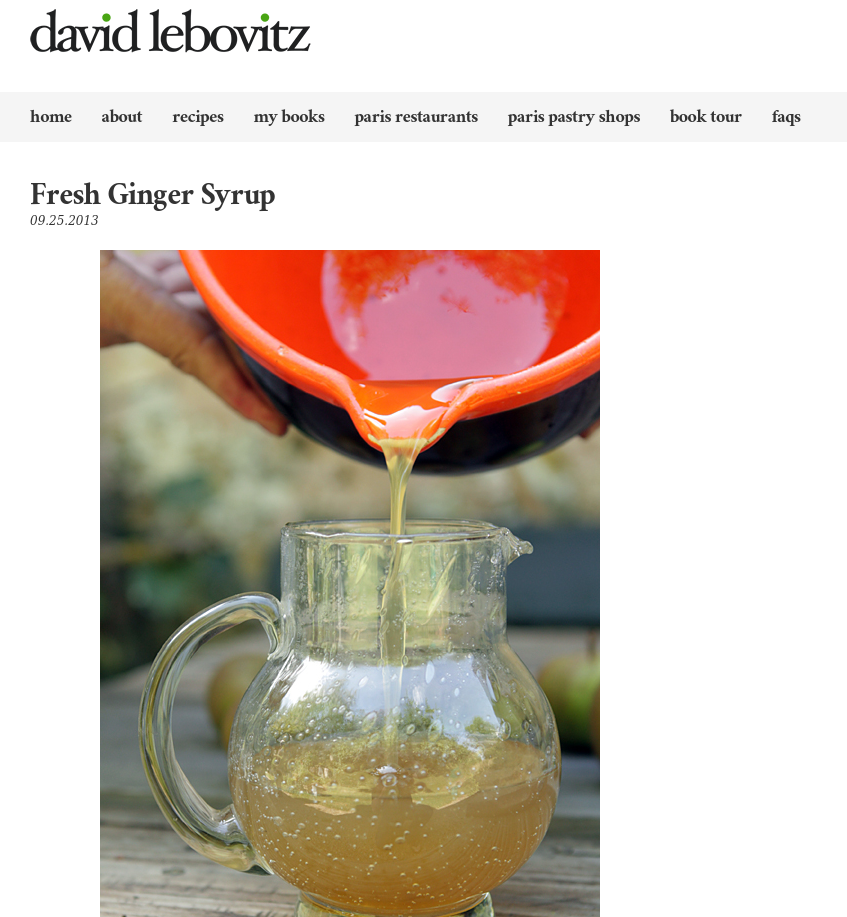 Fresh Ginger Syrup