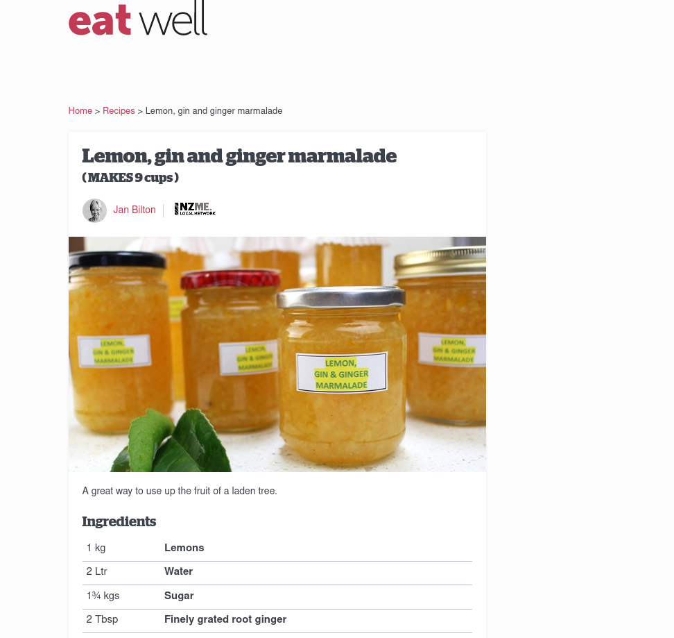 Lemon, gin and ginger marmalade