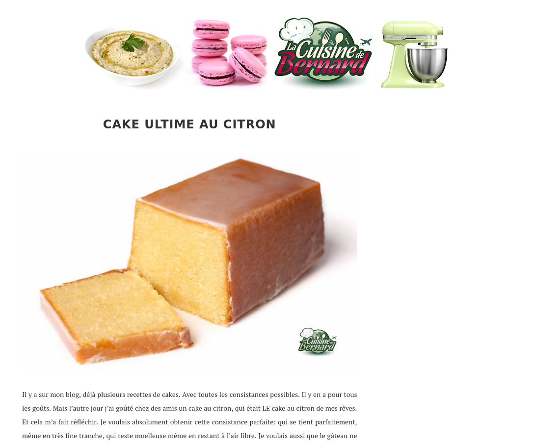 Cake ultime au citron