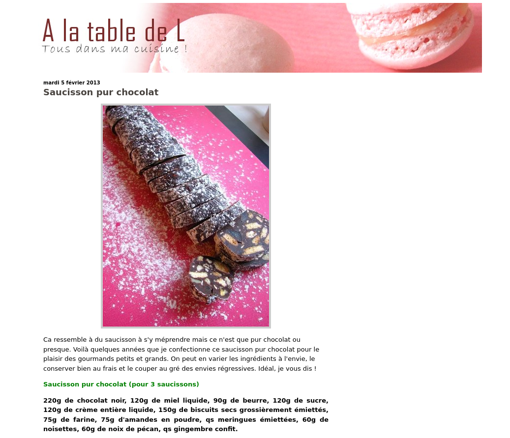 Saucissons pur chocolat