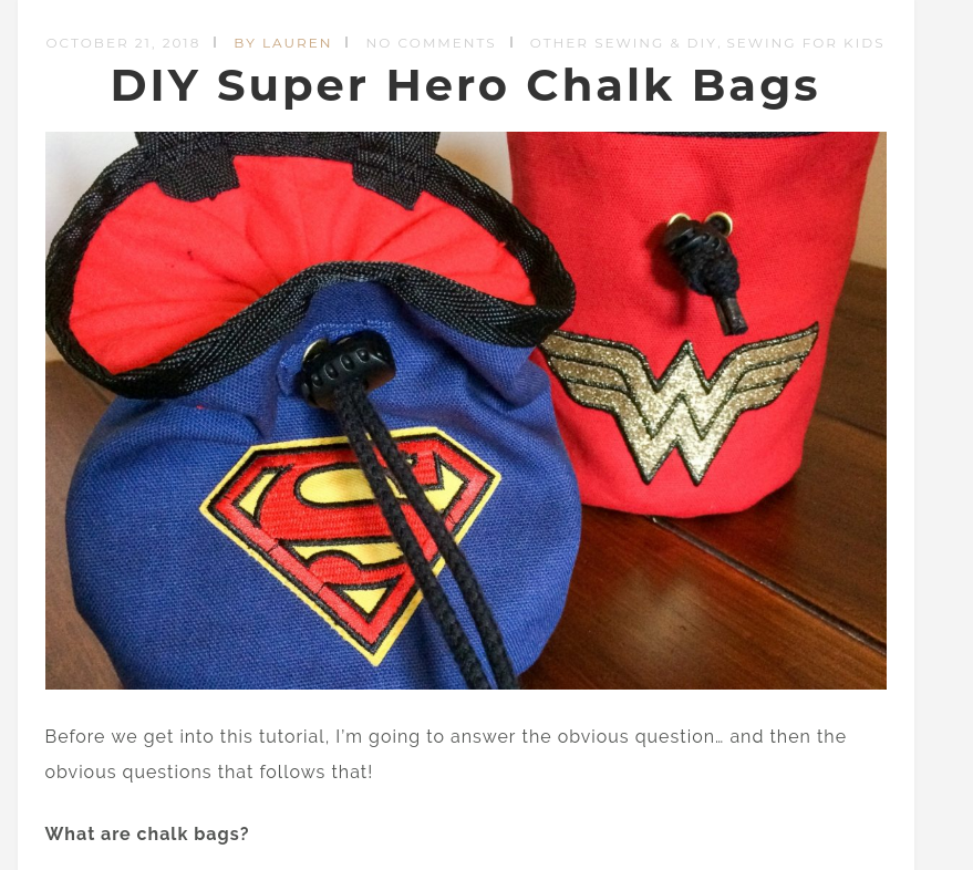 DIY Super Hero Chalk Bags