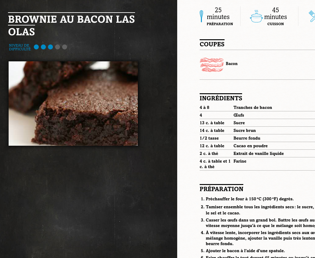 Brownie au bacon