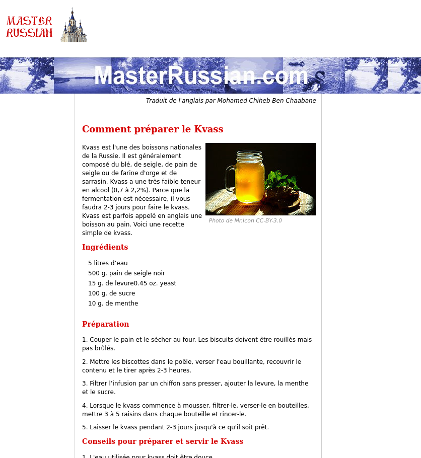 Comment préparer le Kvass