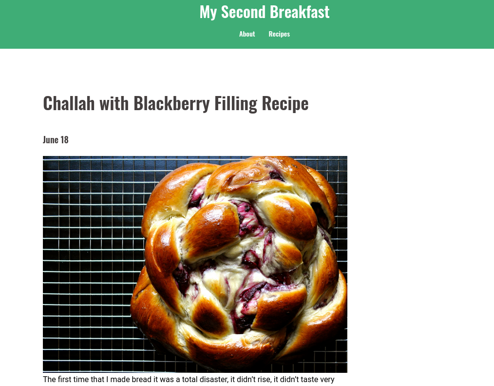 Challah with Blackberry Filling Recipe